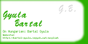 gyula bartal business card